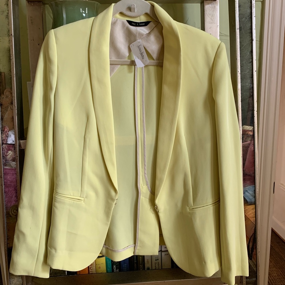 NWT RAG & BONE PASTEL YELLOW BLAZER